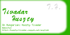 tivadar huszty business card